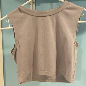 Dark purple/ grey muscle tank crop top